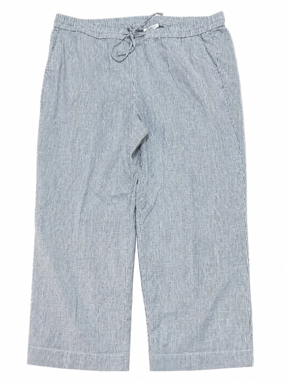 Talbots 18W Linen Cotton Striped Drawstring Pull On Pants NWOT